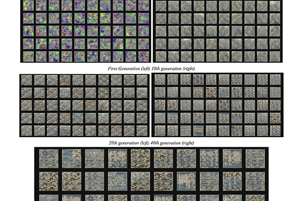 An image of the machine learning generated knitting patterns made using generative adversarial networks by Kate Geck for the paper Knitting Algorithmic Assemblages.